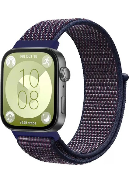 Huawei Fit 4 Hasırlı Cırtcırtlı Kordon - MAVI-BEYAZ-(5796) - MK001R-4NYBE6