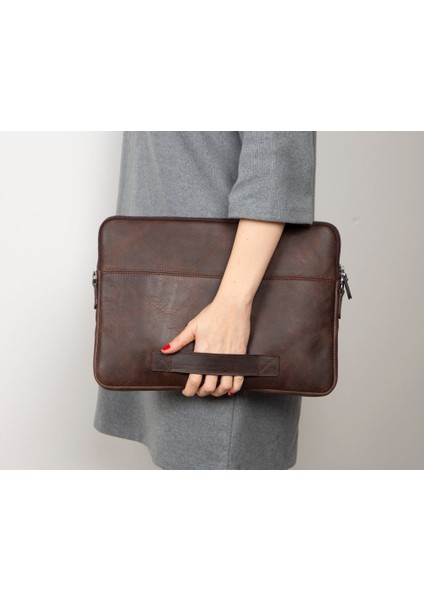 Hardy Deri Laptop / Tablet Çantası-Koyu Kahverengi fiyatları