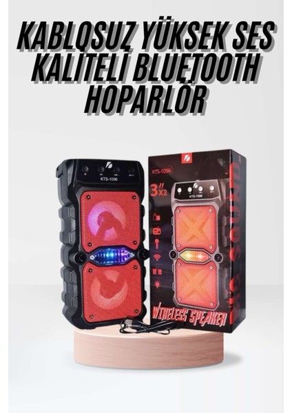 Taşınabilir Kablosuz Bluetooth Hoparlör Uzun Pil Ömrü LED Işıklı - MK001R-4OJK18