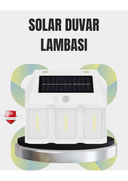 Pır Sensörlü Solar Lamba – Otomatik Şarj ve Gece Aydınlatma - MK001R-4OHDI6