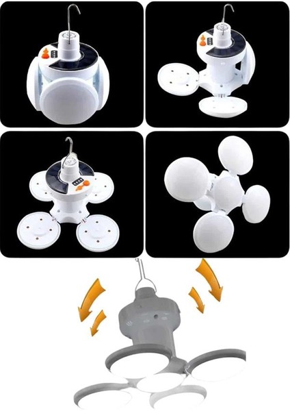 Katlanabilir Askılı Kamp Lambası 5 Kanatlı Pratik Güneş Enerjili - MK001R-4OAD56 fırsatları