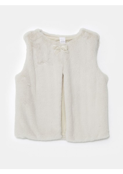 Yeni Sezon Bisiklet Yaka Suni Kürklü Kız Çocuk Yelek