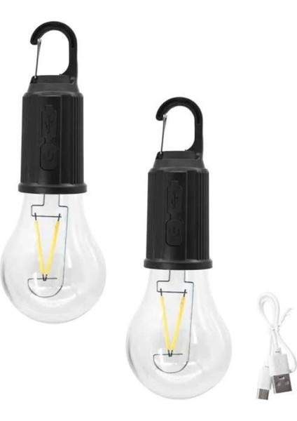 3 Farklı Mod Led'li Şarjlı Asma Kancalı Kamp Lambası Taşınabilir Ampul - MK001R-4OJKB8 modelleri