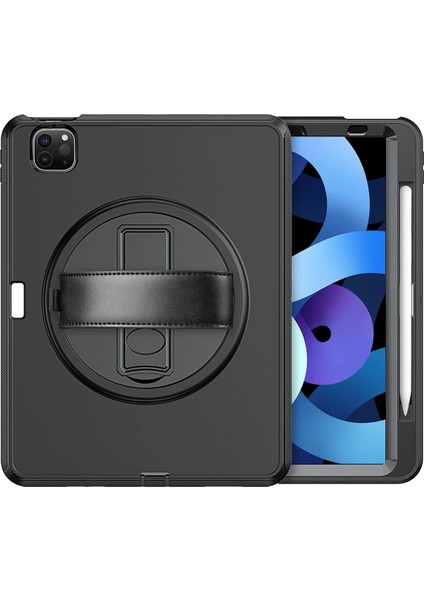 iPad Pro 11 (2018) Kılıf Hand Strap Tablet Kılıfı - SIYAH-(5796) - MK001R-4NWES1 modelleri