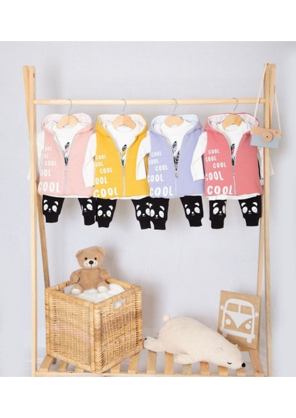 Cool Baskılı Yelekli 3'lü Takım