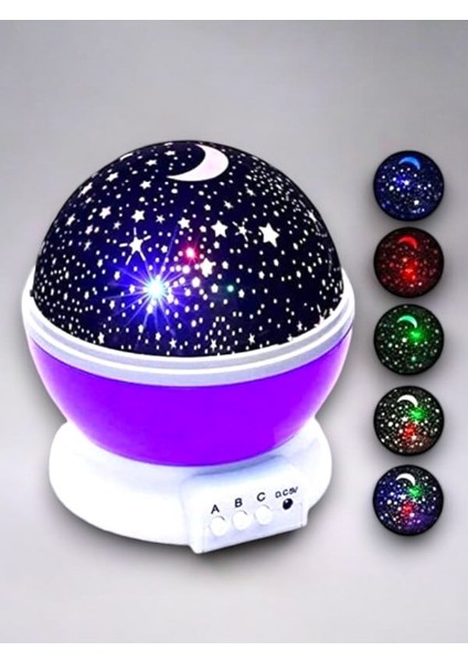 Yıldızlı Gökyüzü Efektli Projektörlü Masa ve Gece Lambası - MK001R-4OJ1C0