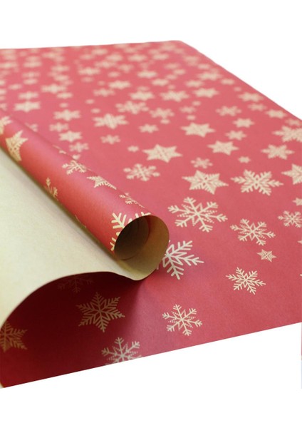 Yılbaşı Hediye Ambalajı Kar Tanesi Desenli Hediye Paketleme Kağıdı 70X100 Cm 2'li fiyatları
