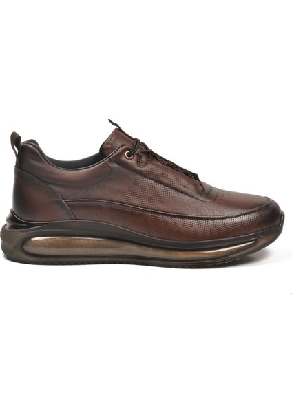 Kahve Hakiki Deri Anatomik Erkek Sneaker