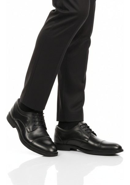 Siyah Hakiki Deri Erkek Klasik Ayakkabı