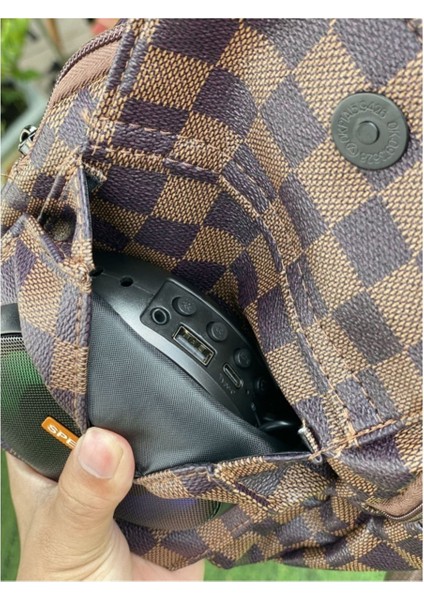 Kablosuz Bluetooth Hoparlör Sırt Çantası Laptop Çantası Hifi Ses Kalitesi Okul Çantası Kahverengi modelleri