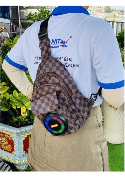 Kablosuz Bluetooth Hoparlör Sırt Çantası Laptop Çantası Hifi Ses Kalitesi Okul Çantası Kahverengi