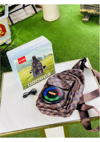 Kablosuz Bluetooth Hoparlör Sırt Çantası Laptop Çantası Hifi Ses Kalitesi Okul Çantası Kahverengi