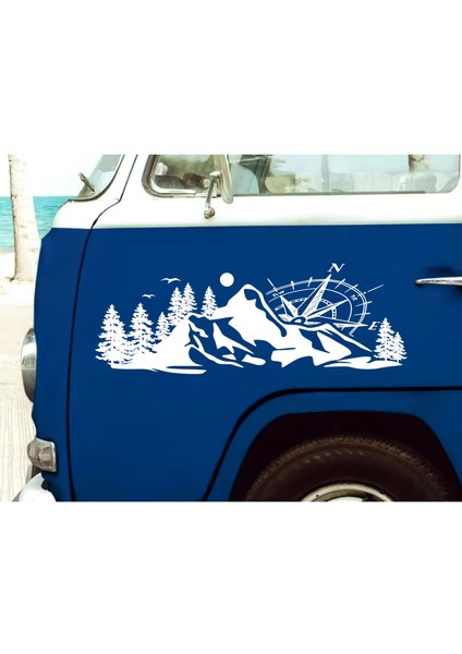 Pusula ve Dağ Sticker - 4x4 Kamp Adventure Pickup Karavan Araba Sticker - 00303 fiyatları