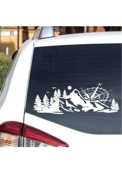 Pusula ve Dağ Sticker - 4x4 Kamp Adventure Pickup Karavan Araba Sticker - 00303 fırsatları