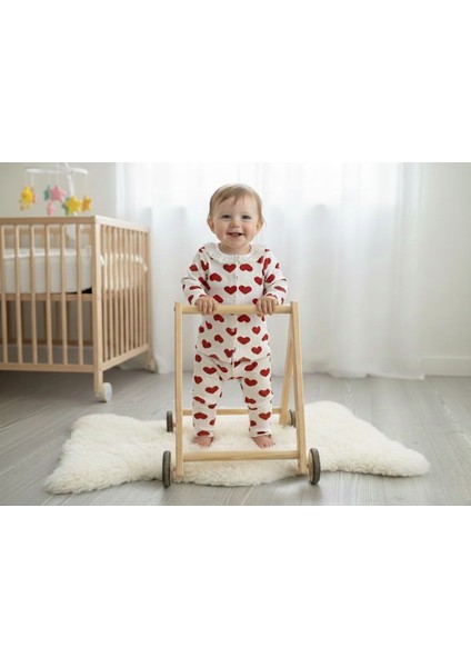 Bebek Uzun Kollu Dantel Detaylı Mevsimlik Alt Üst Takım