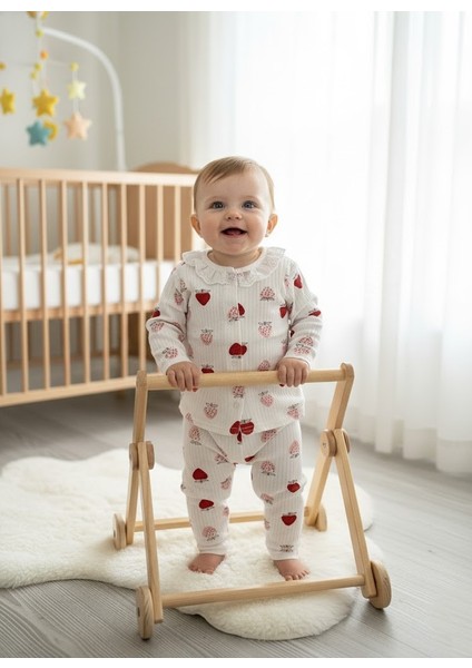 Bebek Uzun Kollu Dantel Detaylı Mevsimlik Alt Üst Takım