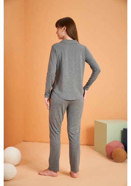 Pjs 28049 Kadın Uzun Kol Önü Düğmeli Pijama Takım fiyatları
