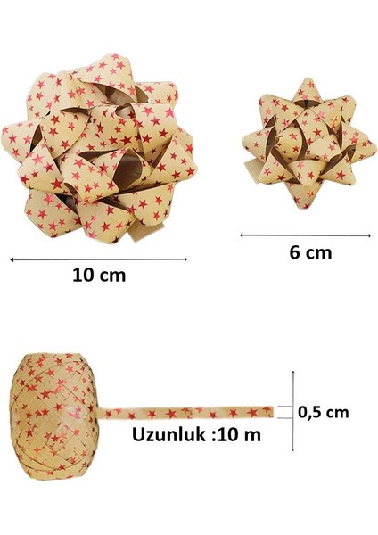 hediye Paketleme Seti Kağıt Fiyonk ve Kurdele Kraft-Kırmız 3'lü fiyatları