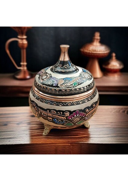 Bakır Şekerlik 17*12 cm Saf Bakır Şekerlik Büyük El Işlemeli Bakır Çikolatalık Erzurum Bakır Gondol fırsatları