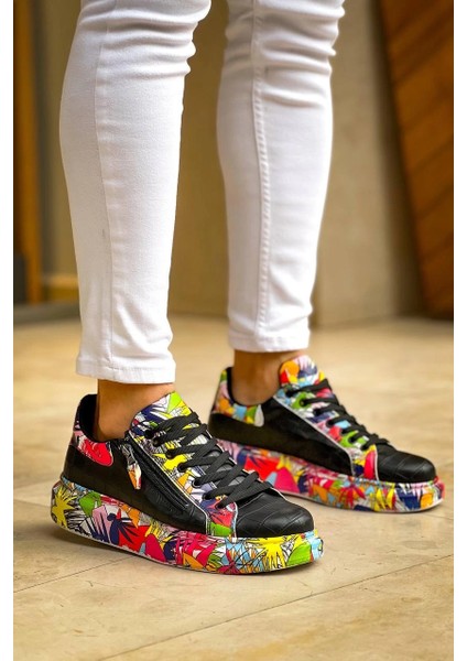 Nrzsnt Kb-02 Kuback Bağcıklı Crocodile Siyah Kırmızı Günlük Erkek Ayakkabı (Numara: 41)