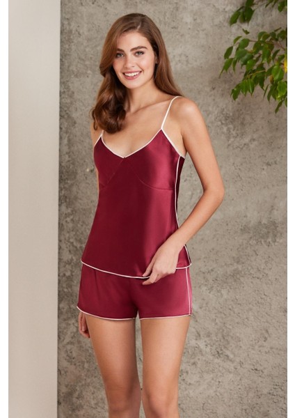 7200 Saten 4'lü Gecelik&sabahlık Büstiyerli Şort Takım modelleri