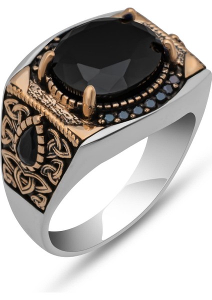 Siyah Taşlı 925 Erkek Gümüş Serçe Parmak Yüzüğü fiyatları