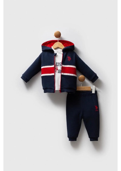 U.s. Polo Assn 3'lü Takım USB2553 Lacivert-Kırmızı