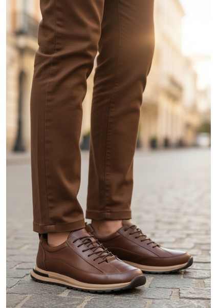 Taba Hakiki Deri Bağcıklı Erkek Sneaker modelleri