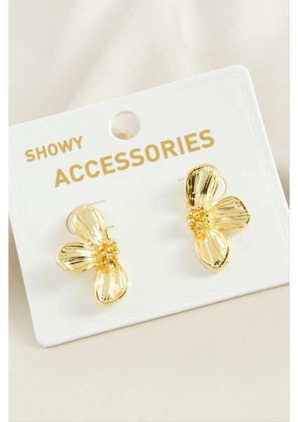 Nrzsnt Orkide Trend Metal Küpe-Gümüş Rengi