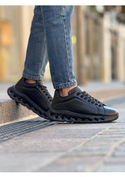 Bağcıklı Erkek Sneaker Siyah (Siyah Taban) fiyatları