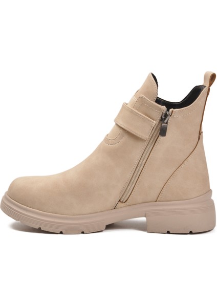 Bej Nubuk Kürklü Kadın Topuklu Bot fırsatları