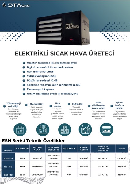 Elektrikli Sıcak Hava Üreteci 18KW fiyatları