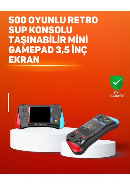 500 Oyunlu El Tipi Taşınabilir Oyun Konsolu – Şarjlı ve Tv Bağlantılı Model - MK001R-4OI2J