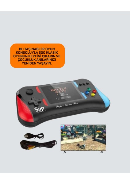 500 Oyunlu El Tipi Taşınabilir Oyun Konsolu – Şarjlı ve Tv Bağlantılı Model - MK001R-4OI2J modelleri
