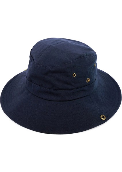 Yazlık Katlanabilir Geniş Siperlikli Lacivert Safari Kovboy Şapkası Unisex Fötr Bucket Balıkçı Şapka fırsatları