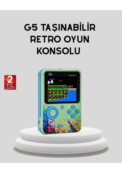 G5 Taşınabilir Retro Game Box 500 Oyunlu Şarjlı Mini Oyun Konsolu - MK001R-4O9JM8