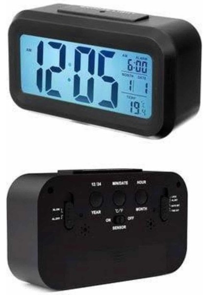 Dijital Masa Saati Takvim Çalar Saat Alarmlı Işıklı LED Ekran Pilli - MK001R-4OAKK8