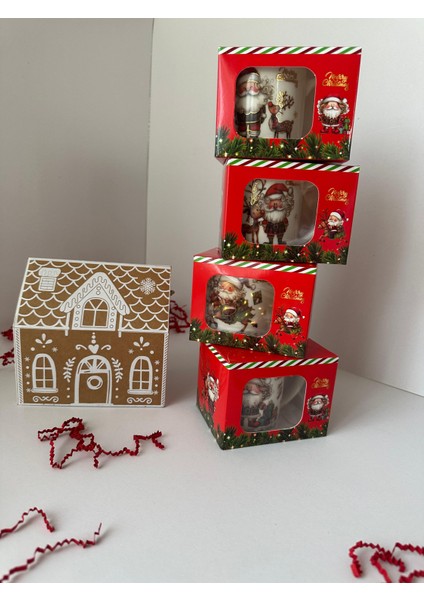 Yılbaşı Hediye Kupa Kutusu | Hazır Kraft Kutuda Yılbaşı Temalı Kupa