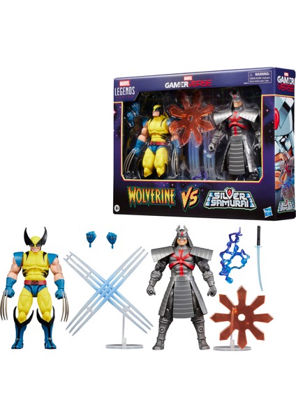 Legends Gamerverse Wolverine Vs Marvel's Silver Samurai (Retro Video Game) Ikili Figür
