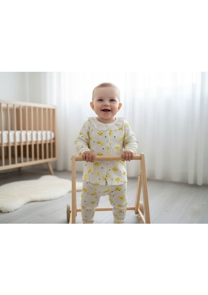 Bebek Uzun Kollu Dantel Detaylı Mevsimlik Alt Üst Takım