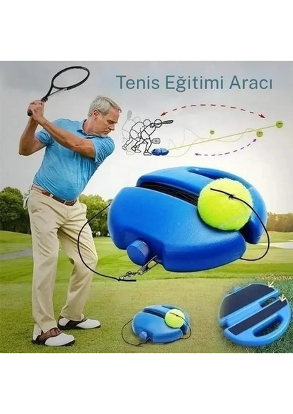 Tenis Antrenör Seti Profesyonel Elastik Halatlı Tenis Antrenman Aleti Pratik Spor Fitness Aleti