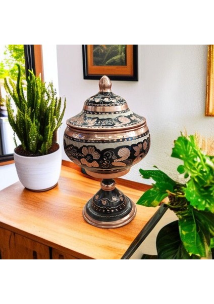 Bakır Şekerlik 23*12 cm Saf Bakır Şekerlik Büyük El Işlemeli Bakır Çikolatalık Erzurum Bakır Gondol modelleri