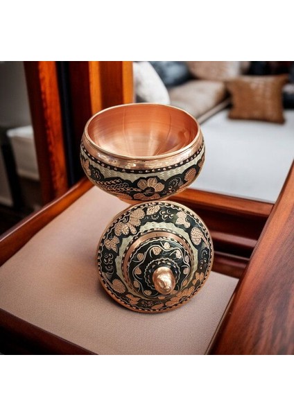 Bakır Şekerlik 23*12 cm Saf Bakır Şekerlik Büyük El Işlemeli Bakır Çikolatalık Erzurum Bakır Gondol fırsatları