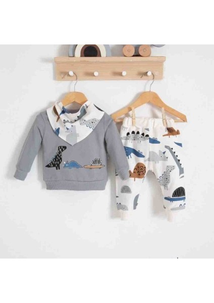 Renkli Dinazorlar Baskılı 2'li Takım