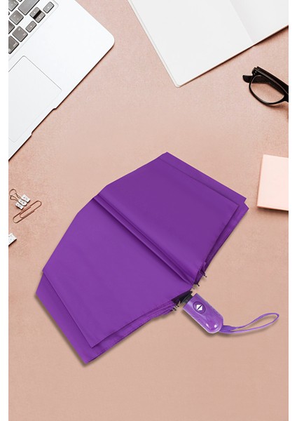 Şemsiye Mor Tam Otomatik Rüzgara Dayanıklı