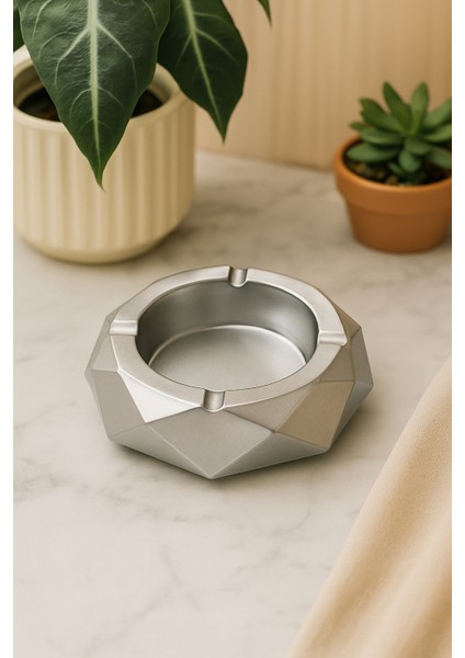 Sekizgen El Yapımı Beton Küllük – Isıya Dayanıklı, Şık ve Minimalist Tasarım, Ev ve Ofis Için Dekoratif Küllük
