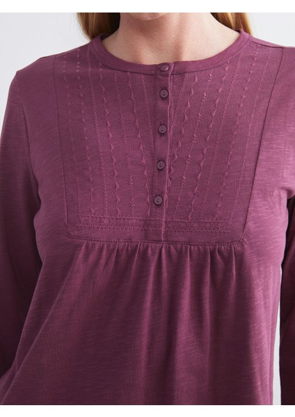 Yeni Sezon Bisiklet Yaka Nakışlı Bluz fırsatları