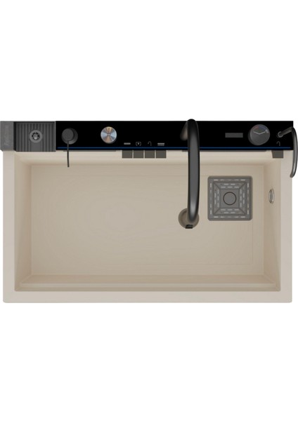 Victoria Granit Akıllı Eviye Seti Krem 75.5X47 cm