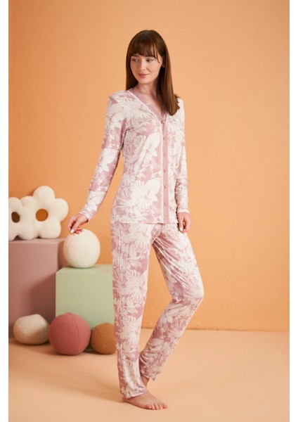 Pjs 28017 Kadın Uzun Kol Önü Düğmeli Pijama Takım fiyatları