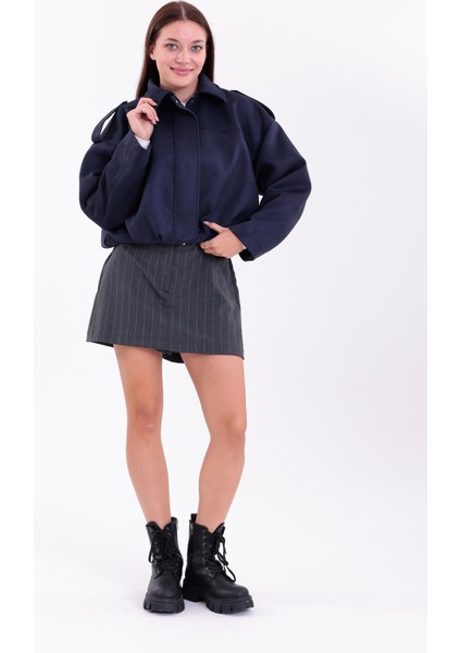 Oversıze Lacivert Süet Bomber Ceket Şık indirimleri